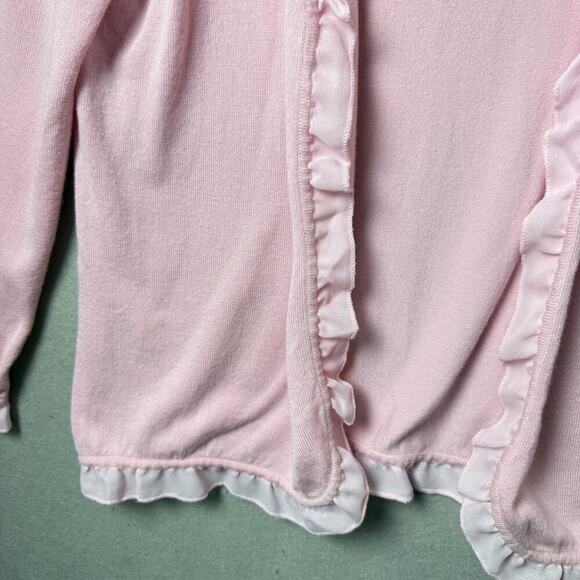 Worthington Light Pink Ruffle Cardigan Sweater Womens Size L - Picture 5 of 8